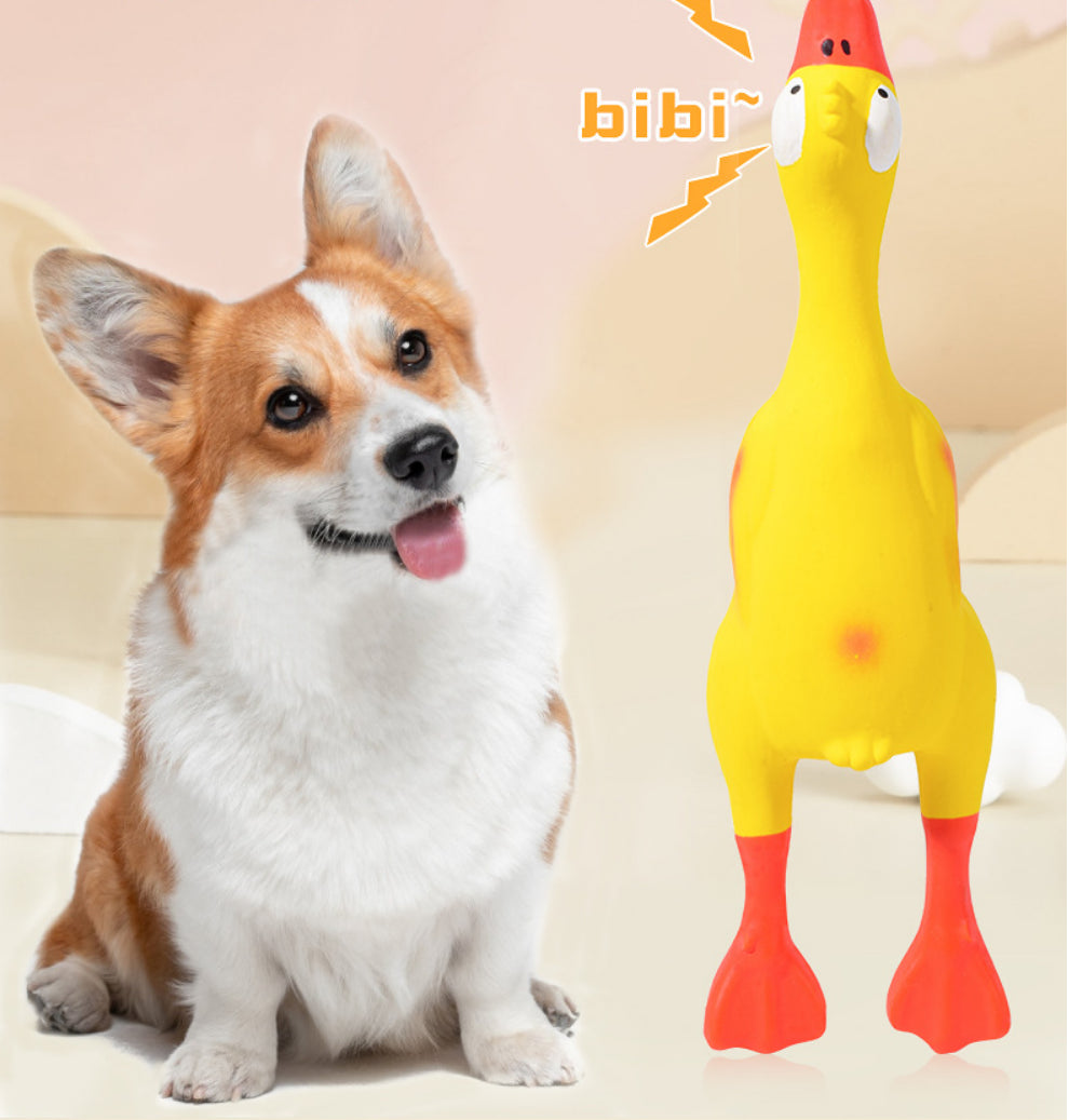 Latex Squeaky Duck Dog Toy – Soft & Durable