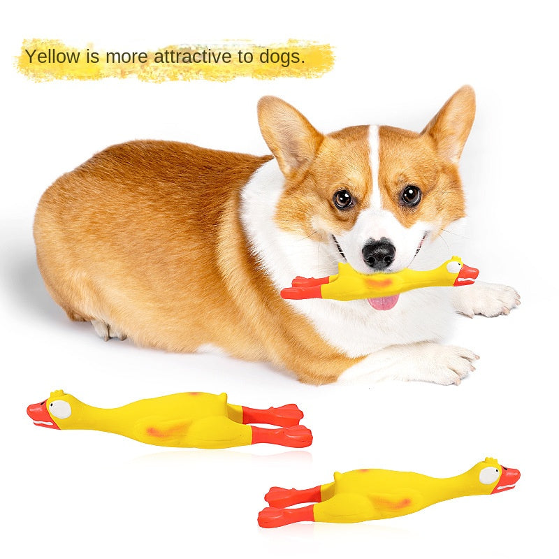 Latex Squeaky Duck Dog Toy – Soft & Durable