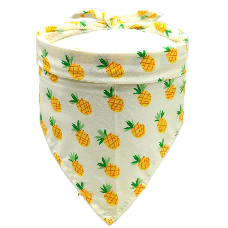 Summer Pet Drool Towel – Cotton Triangle Scarf