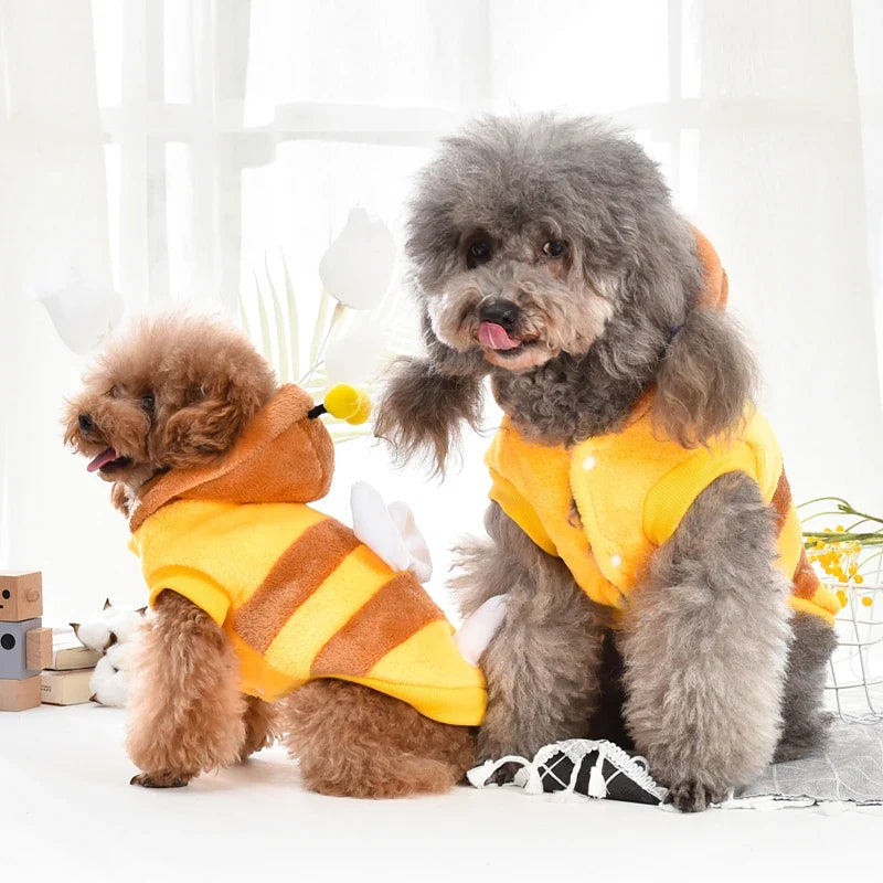 Yellow Bee Dog Jacket – Winter Coat for Large Dogs