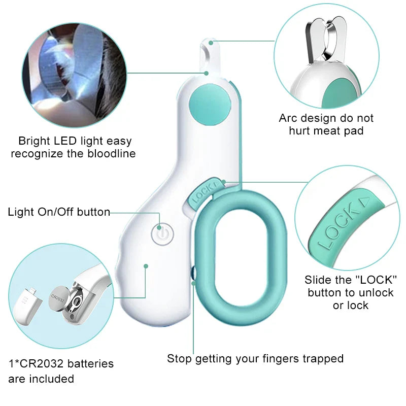 LED Pet Nail Clipper – Grooming Scissors for Cats & Small Dogs