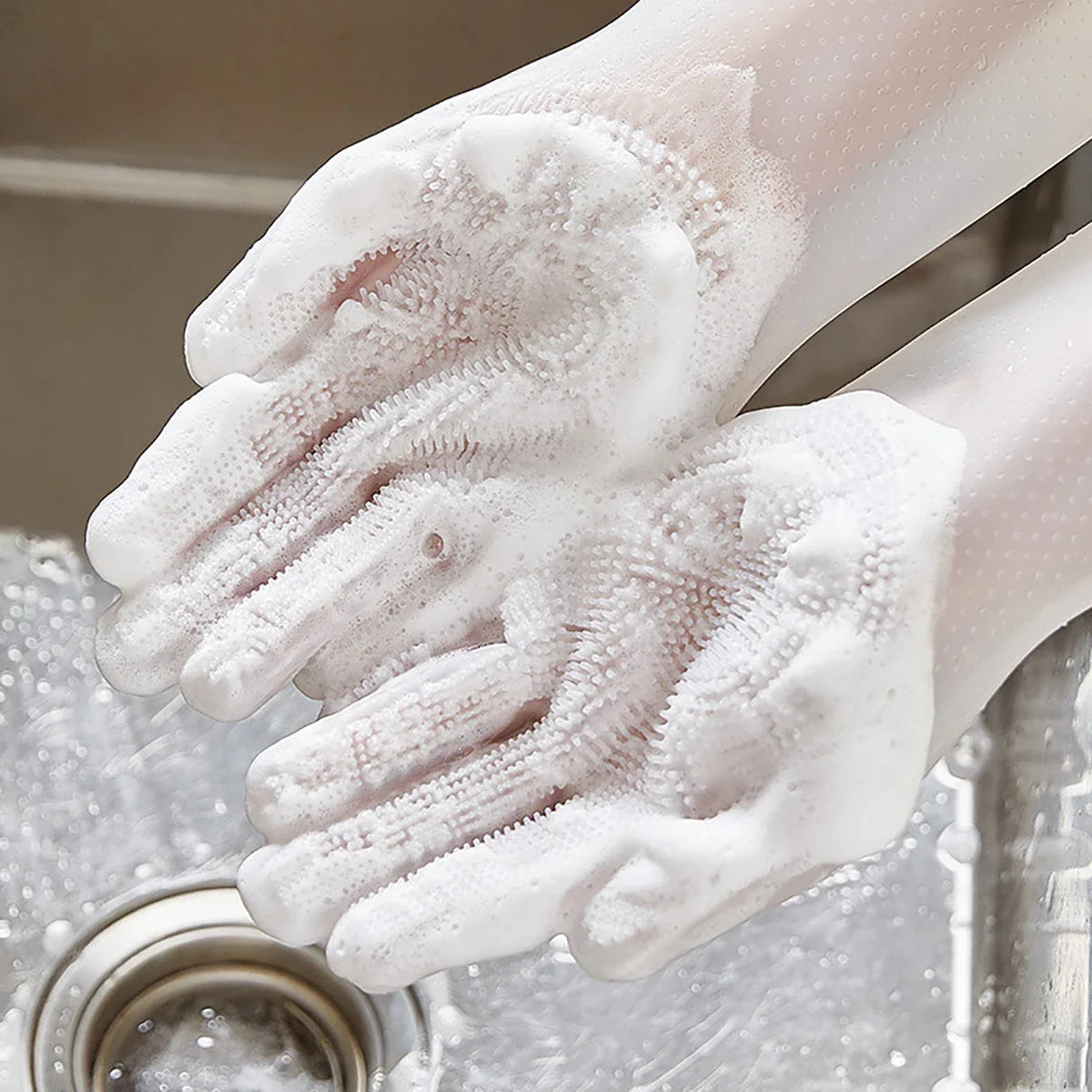 Pet Grooming Bath Gloves – Silicone Hair Remover