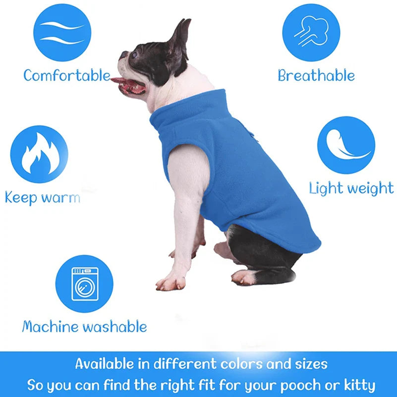 Fleece Dog Vest – Winter Clothes for Small Dogs
