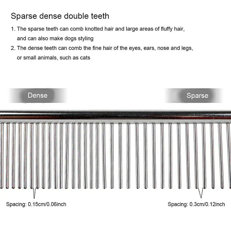 Stainless Steel Dematting Comb – Flea & Grooming Tool