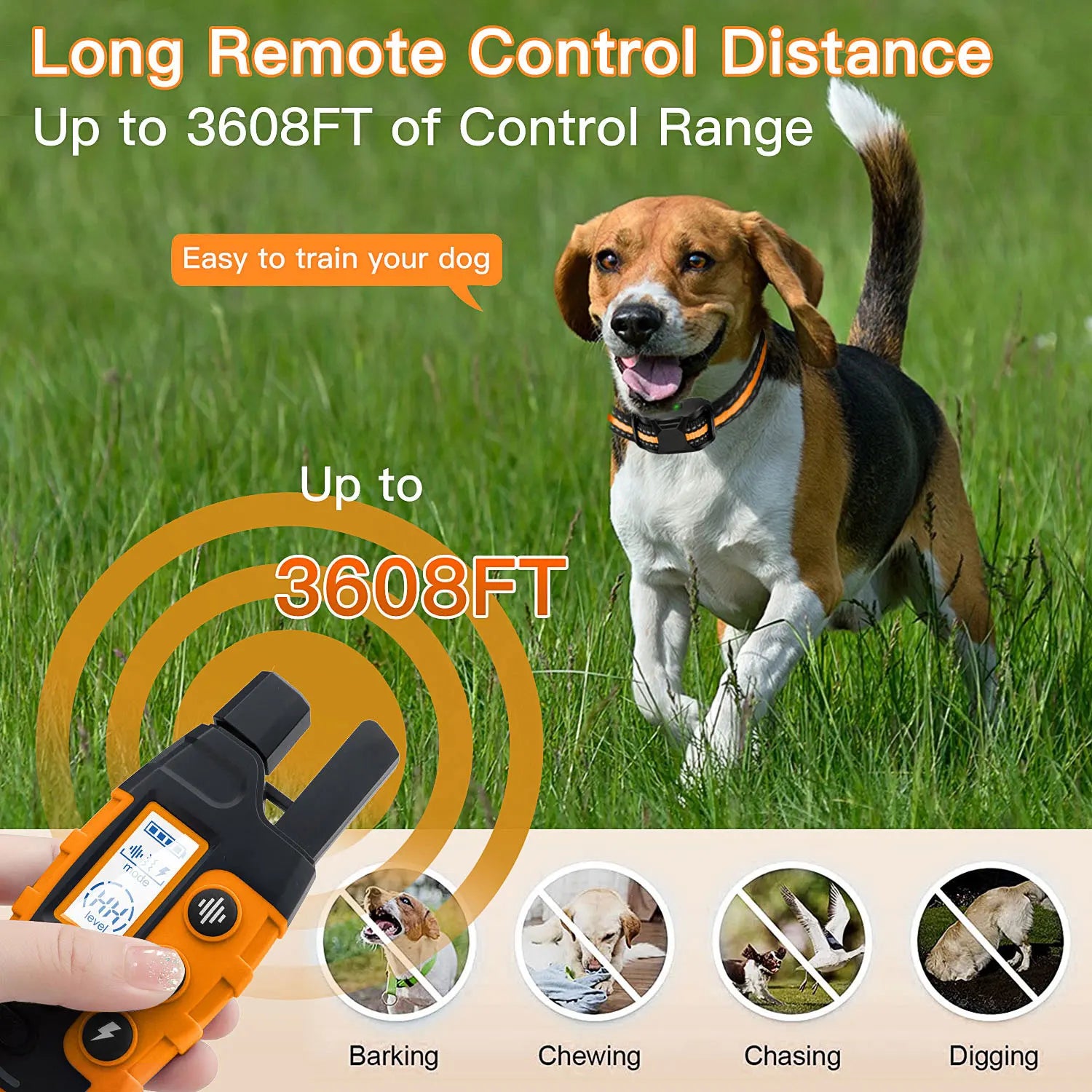 3300ft Waterproof Dog Training Collar – Remote Control
