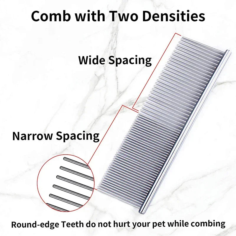 Stainless Steel Dematting Comb – Flea & Grooming Tool