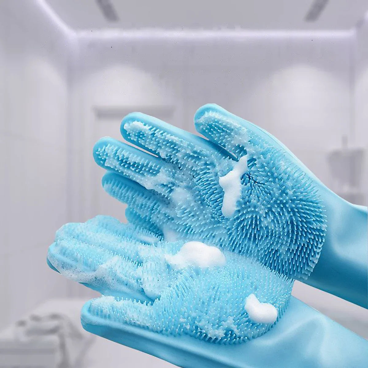 Pet Grooming Bath Gloves – Silicone Hair Remover