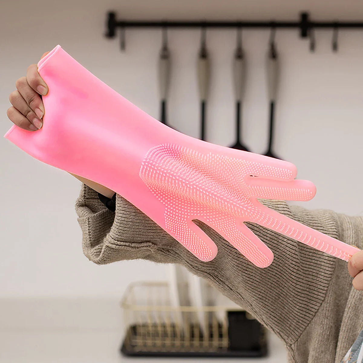 Pet Grooming Bath Gloves – Silicone Hair Remover