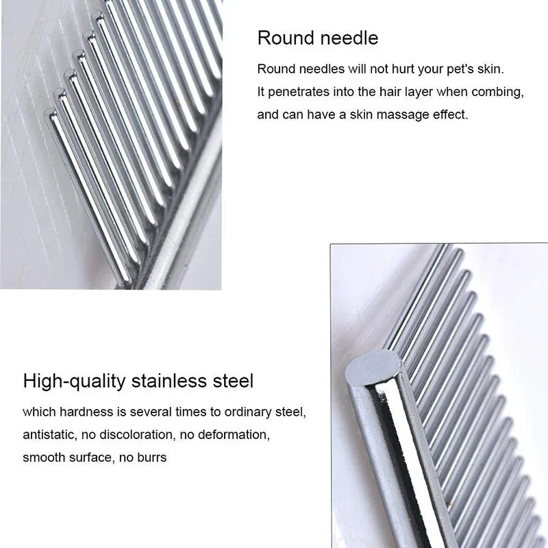 Stainless Steel Dematting Comb – Flea & Grooming Tool