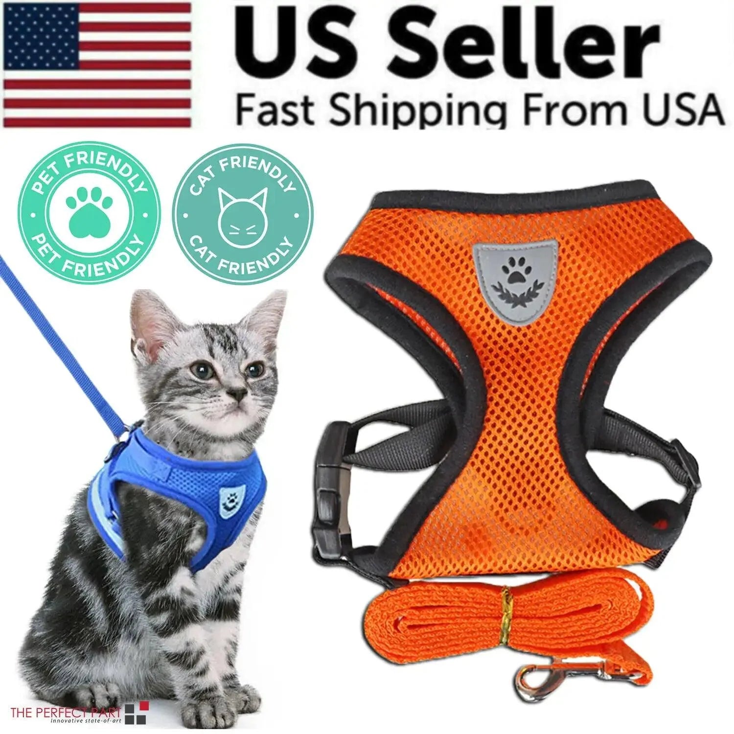 Adjustable Reflective Pet Harness with Leash