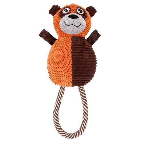 Pet Life 'Huggabear' Jute Squeak & Tug Dog Toy